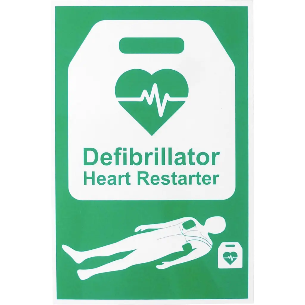 Click Medical Aed Automated External Defibrillator Sign Green 20X30cm