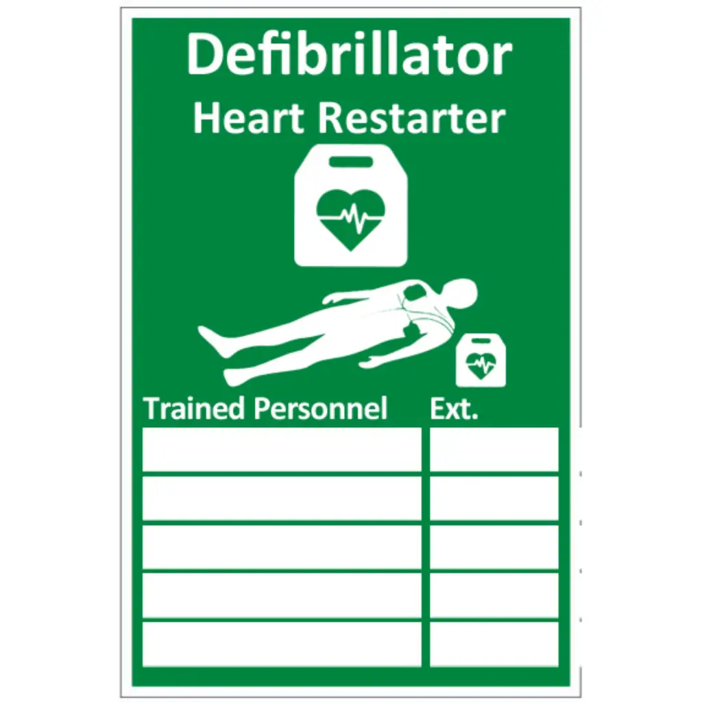 Click Medical Aed Trained Personnel Sign Green 20X30cm