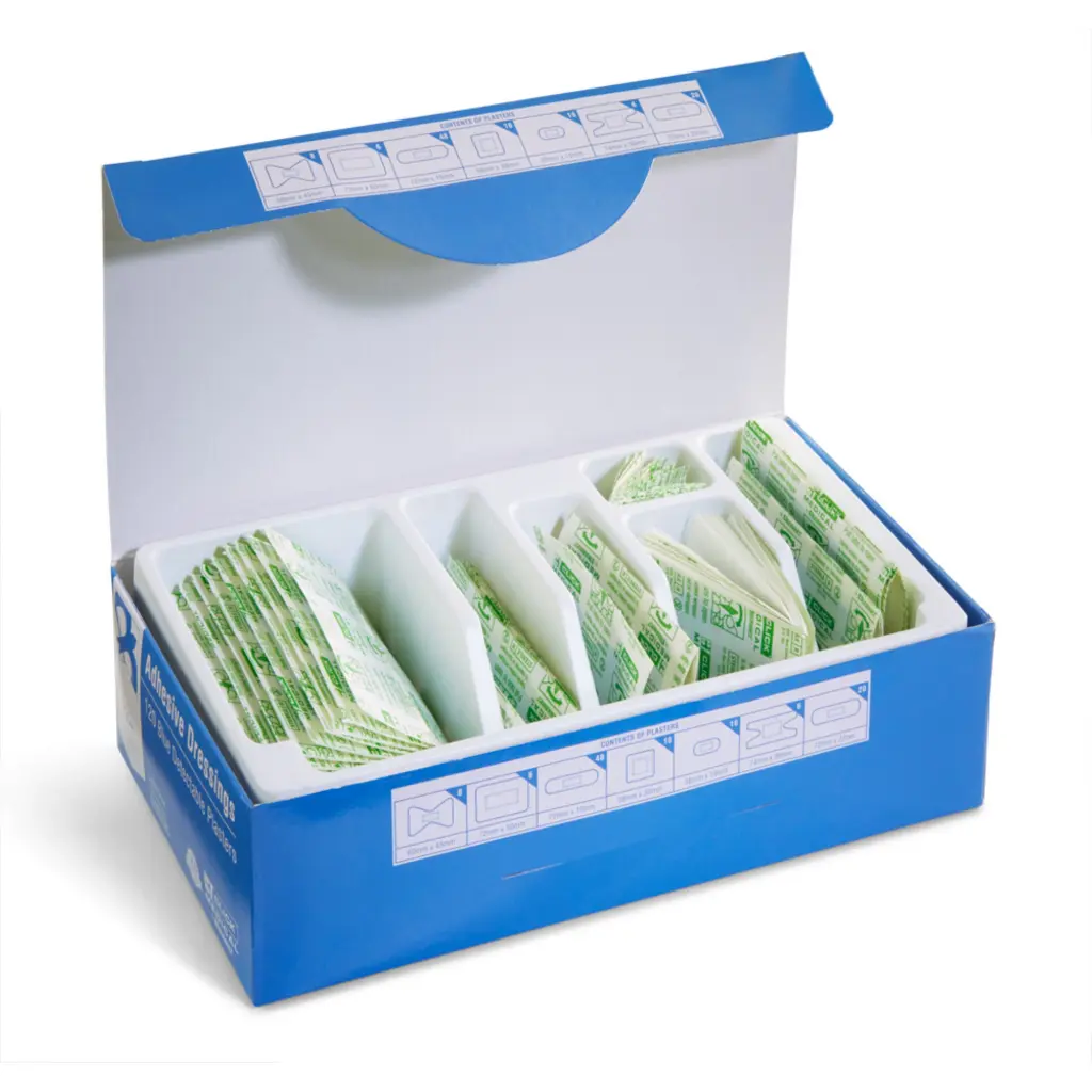 Click Medical Blue Detectable Plasters 120 Assorted  (Box of 120)