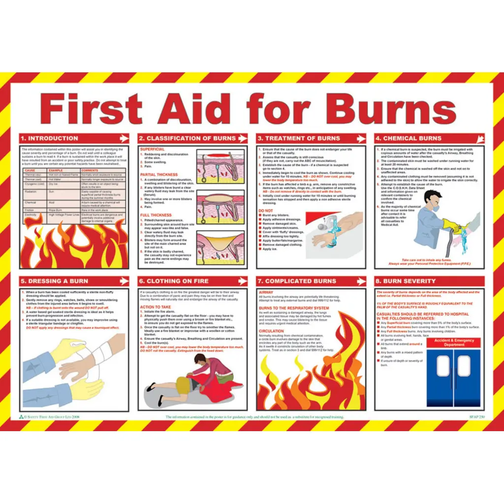 Click Medical First Aid For Burns Poster 