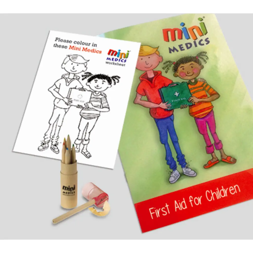 Click Medical First Aid For Children Pack With Coloured Pencils 