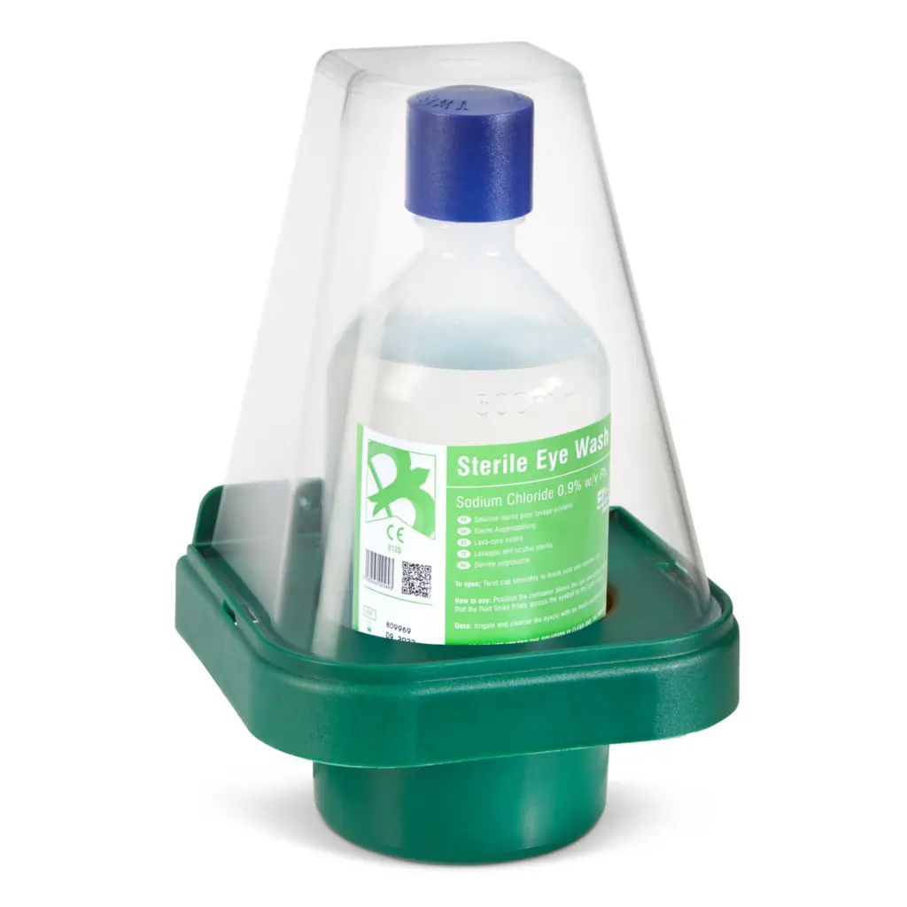 Click Medical Single Eyewash Bottle With Wall Mount Stand 