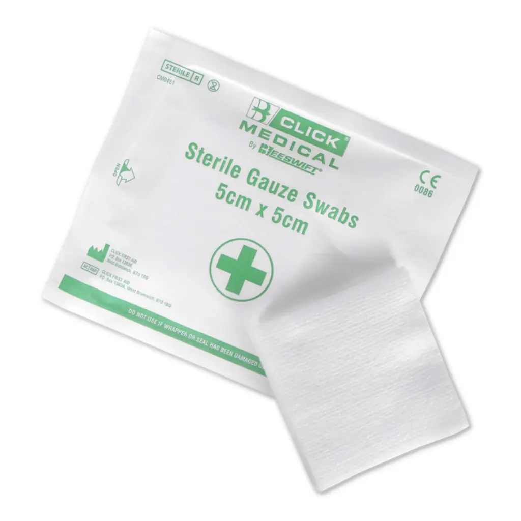Click Medical Sterile Gauze Swabs 5X5 cm Pack Of 5