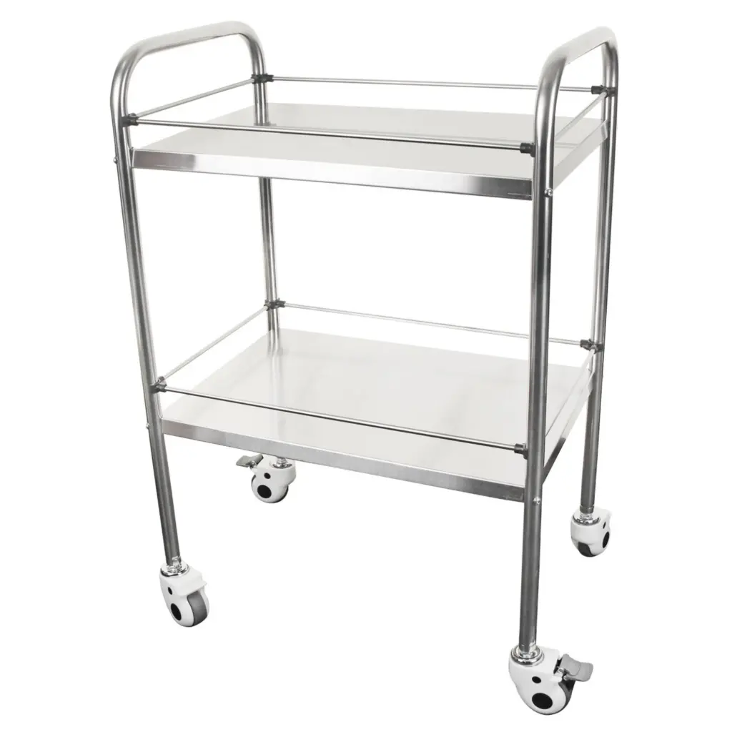 Click Medical Two Tier Stainless Steel Medical Trolley 