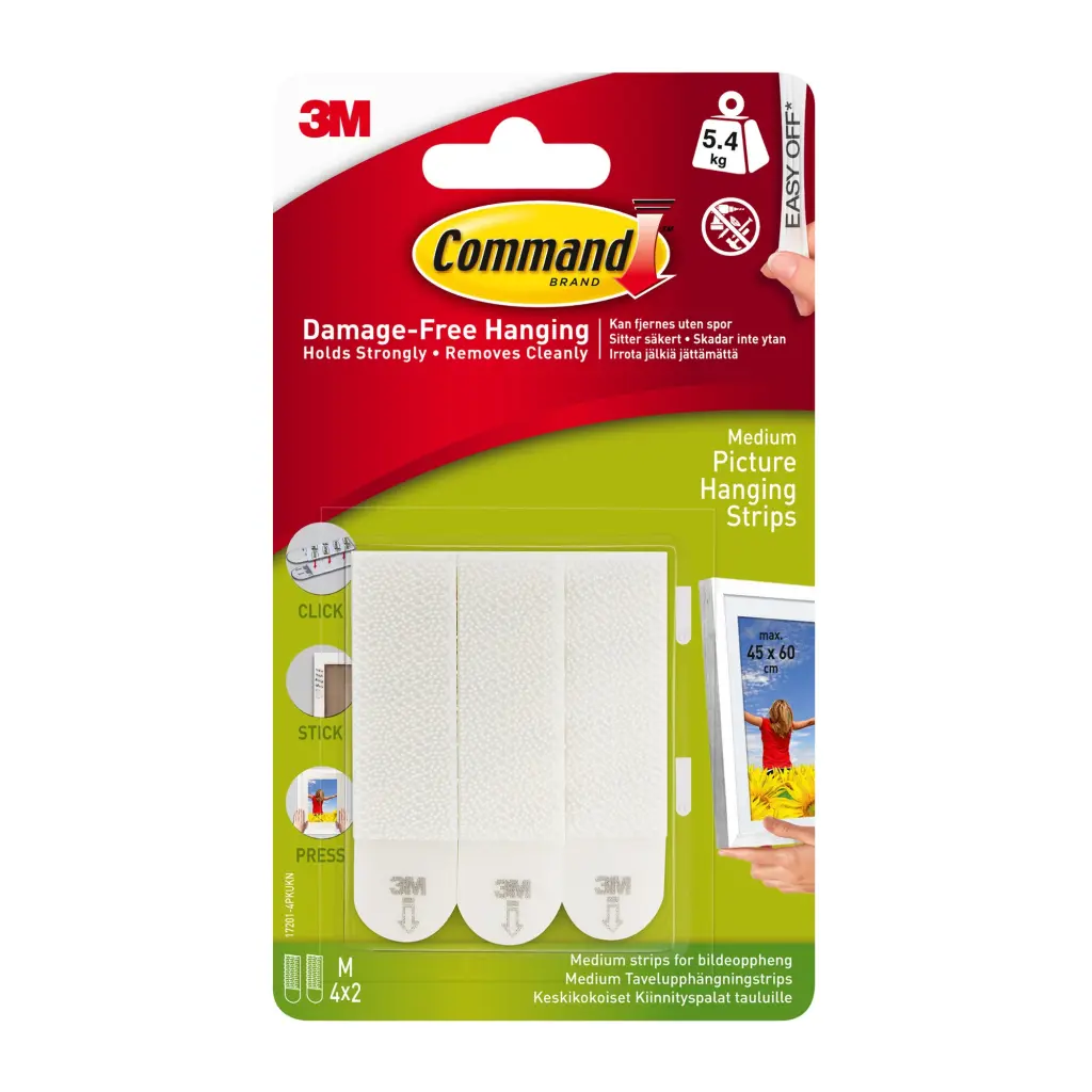 Command™ Medium White Picture Hanging Strips 17201-4PK
