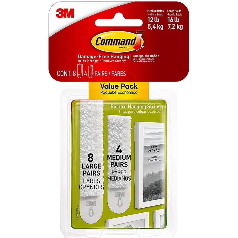 Command™ Medium and Large Picture Hanging Strips Value Pack 24