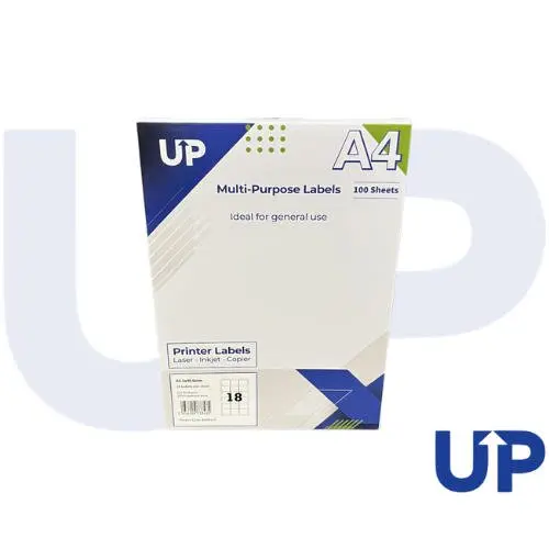 Comp A4 Multipurpose Labels 18 Per Sheet 63.5 x 46.5mm (White) Pk of 100