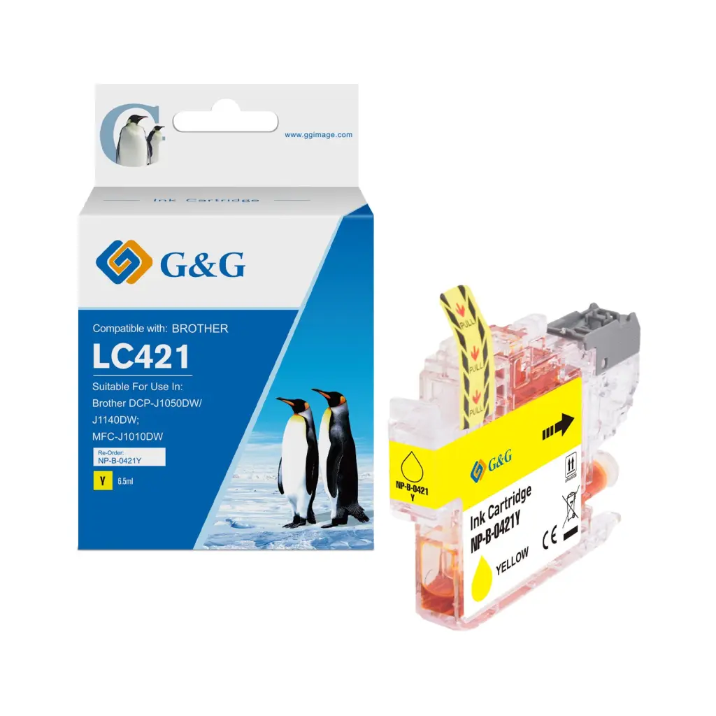 Comp Brother LC421Y Yellow Ink Cartridge 6.5ml Dye Ink 200 Pages