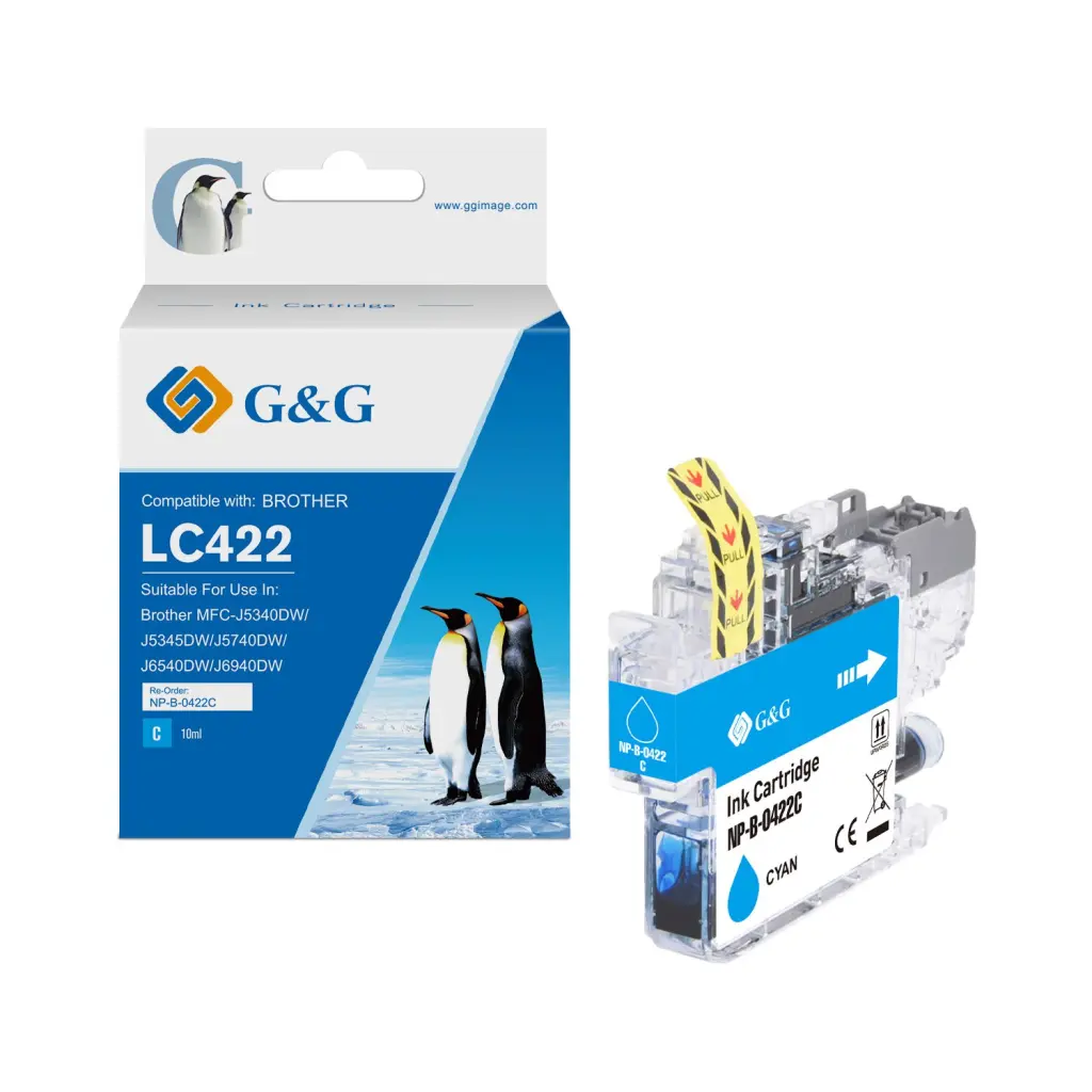 Comp Brother LC422C Cyan Ink Cartridge 10ml