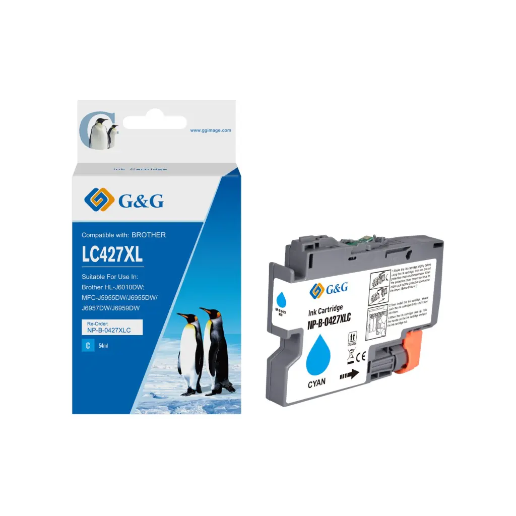 Comp Brother LC427XLC High Capacity Cyan Ink Cartridge 54ml