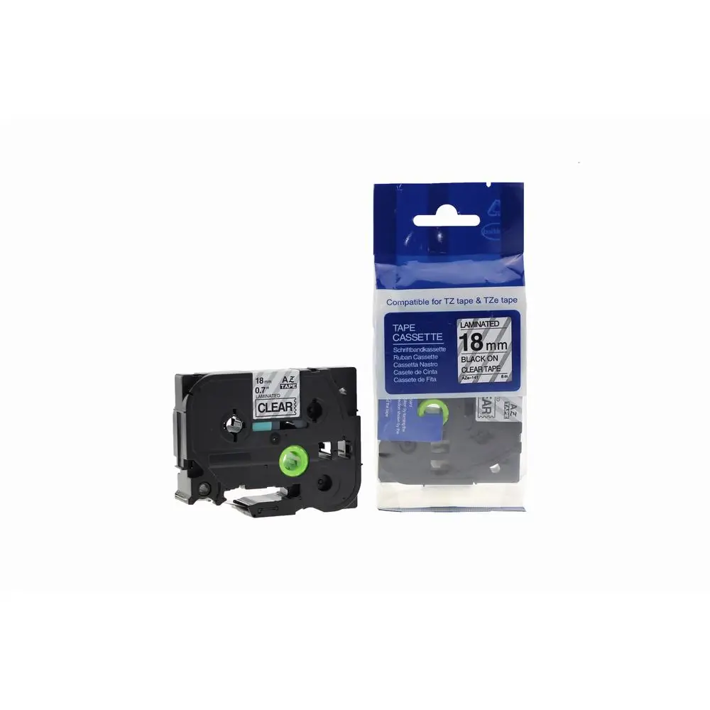 Comp Brother P Touch TZe-141 (YT-141) Labelling Tape Cassette Black on Clear also for TZ-141 