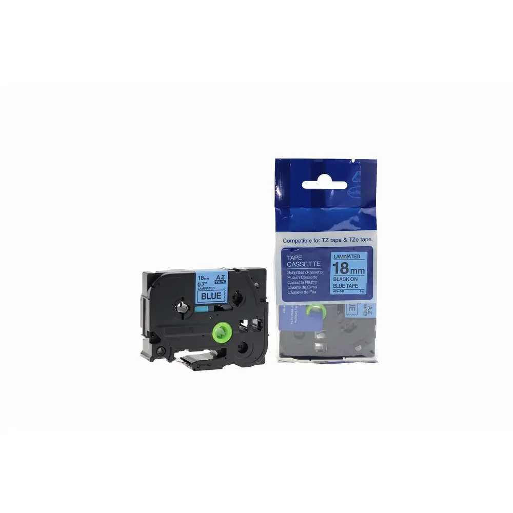 Comp Brother P Touch TZe-541 (YT-541) Labelling Tape Cassette Black on Blue also for TZ-541 