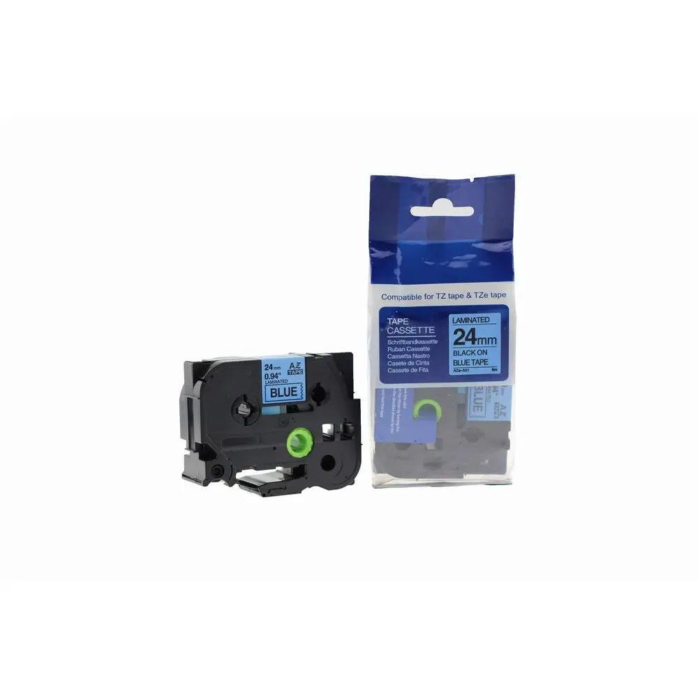 Comp Brother P-Touch TZe-551 Labelling Tape Cassette Black on Blue also for TZ-551 
