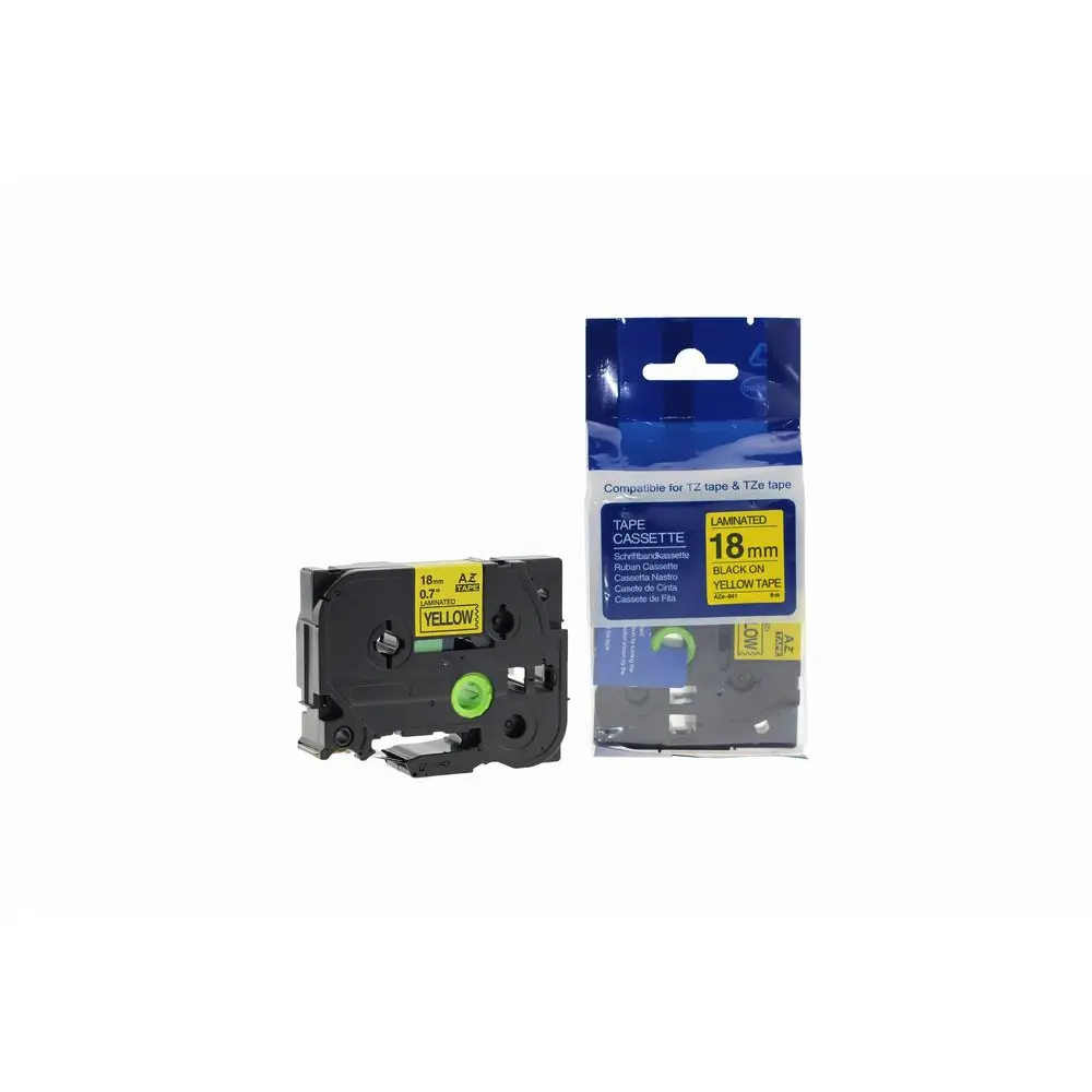 Comp Brother P Touch TZe-641 (YT-641) Labelling Tape Cassette Black on Yellow also for TZ-641 