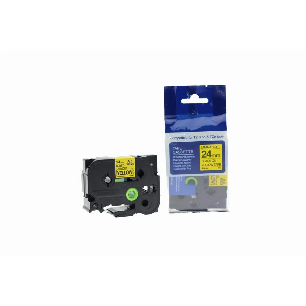 Comp Brother P-Touch TZe-651 (YT-651) Labelling Tape Cassette Black on Yellow also for TZ-651 