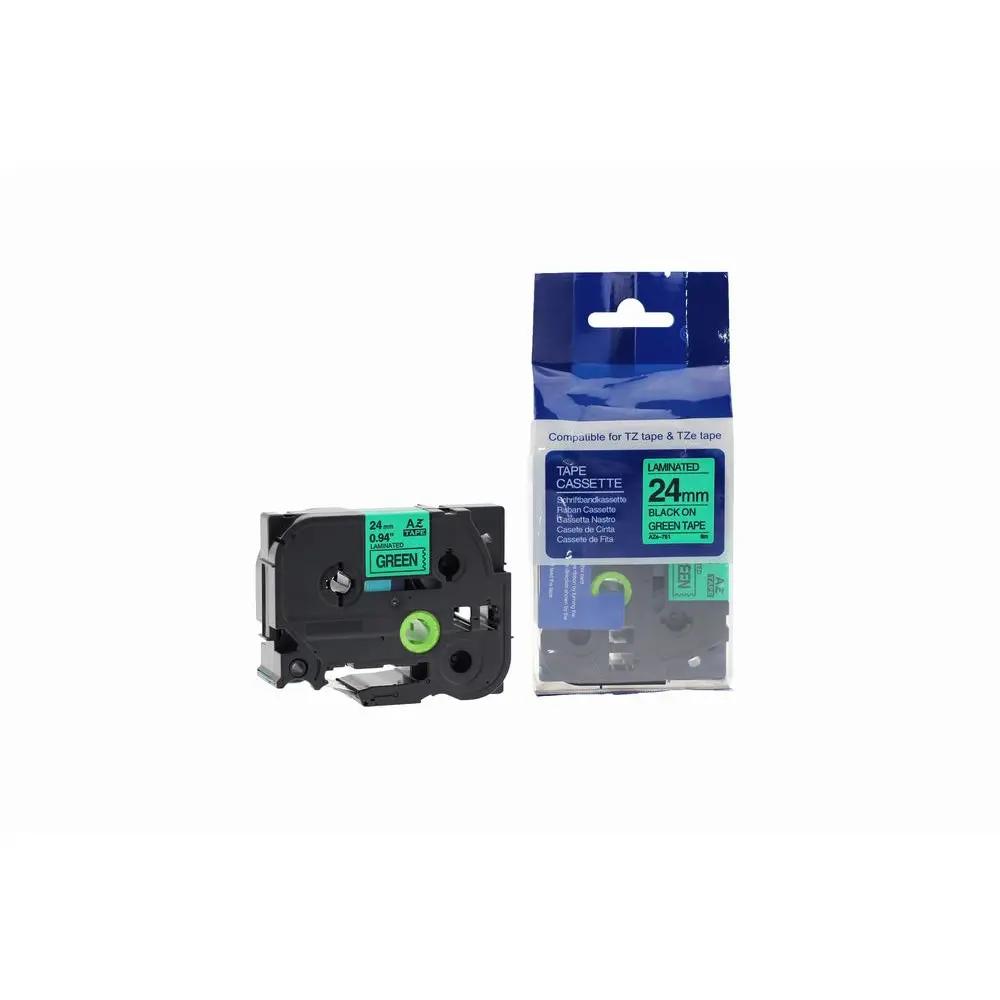 Comp Brother P-Touch TZe-751 Labelling Tape Cassette Black on Green also for TZ-751 