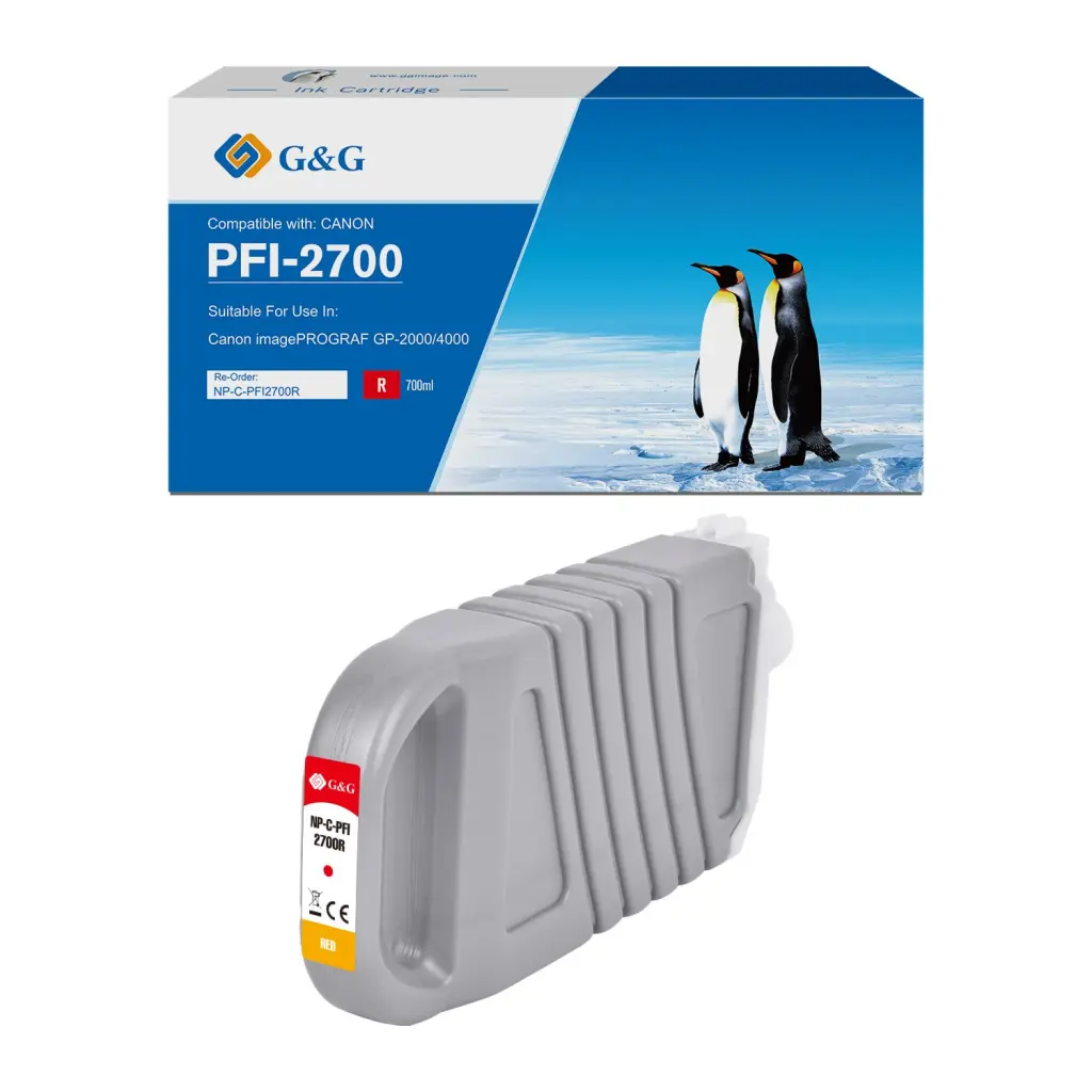 Comp Canon G+G PFI-2700R Red Ink Cartridge
