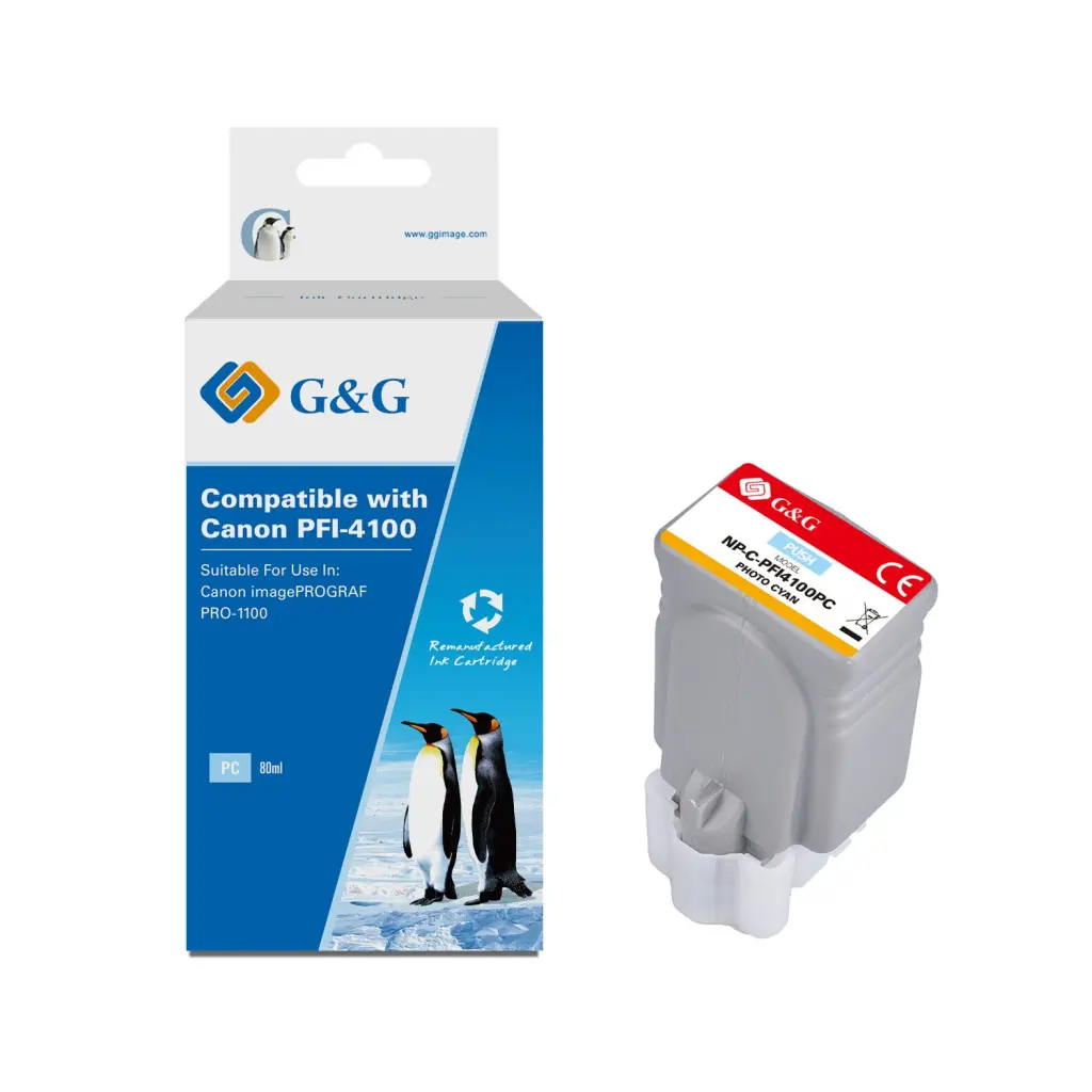 Comp Canon G+G PFI-4100PC Photo Cyan Ink Cartridge 6781C001