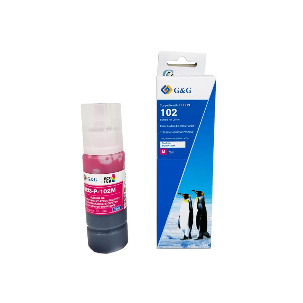 Comp Epson 102 Ecotank Magenta Ink Bottle C13T03R340 - UNBOXED