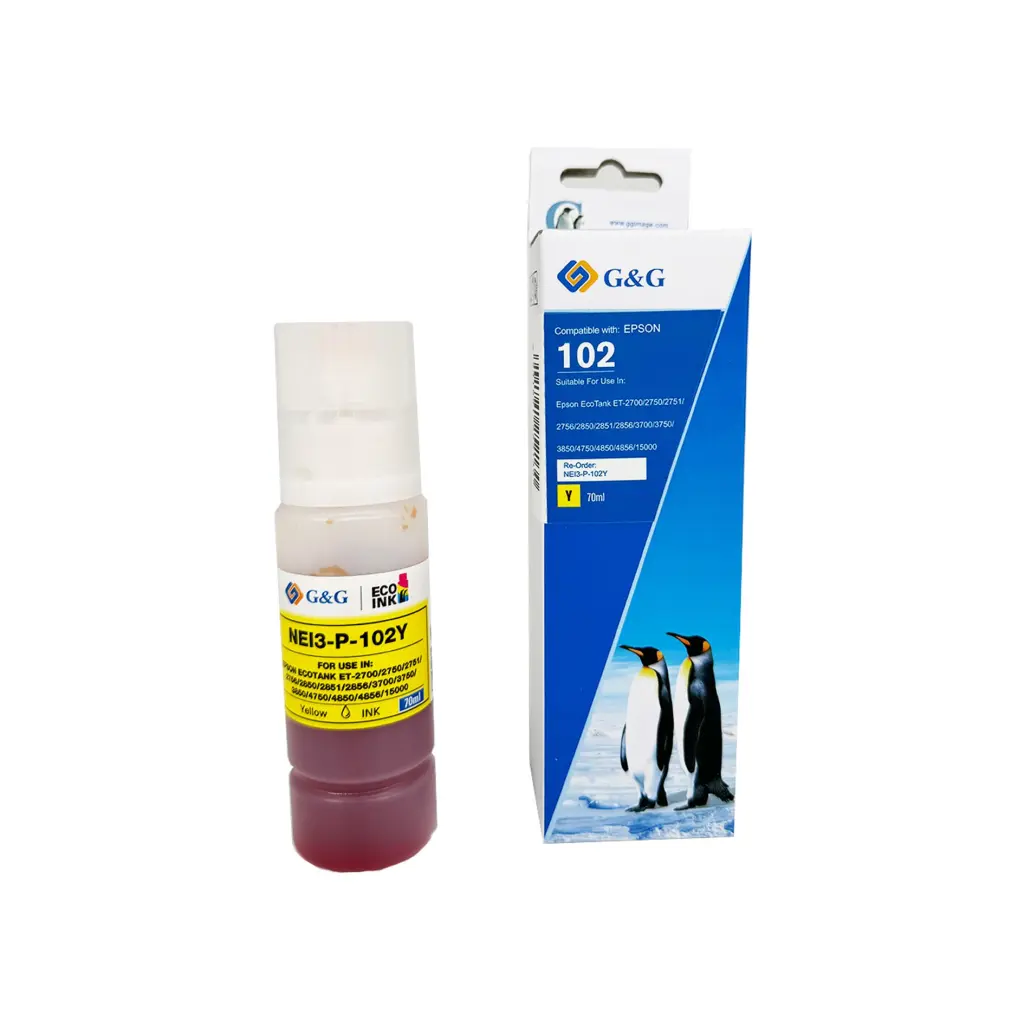 Comp Epson 102 Ecotank Yellow Ink Bottle C13T03R440 - UNBOXED