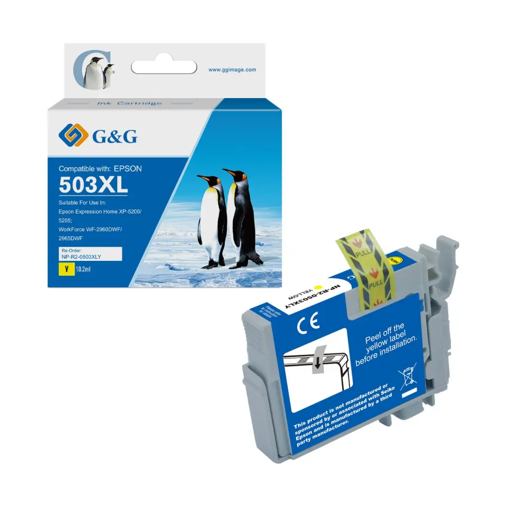 Comp Epson G+G 503XL Hi Cap Yellow Ink Ctg C13T09R44010 10.2ml 470 Pages