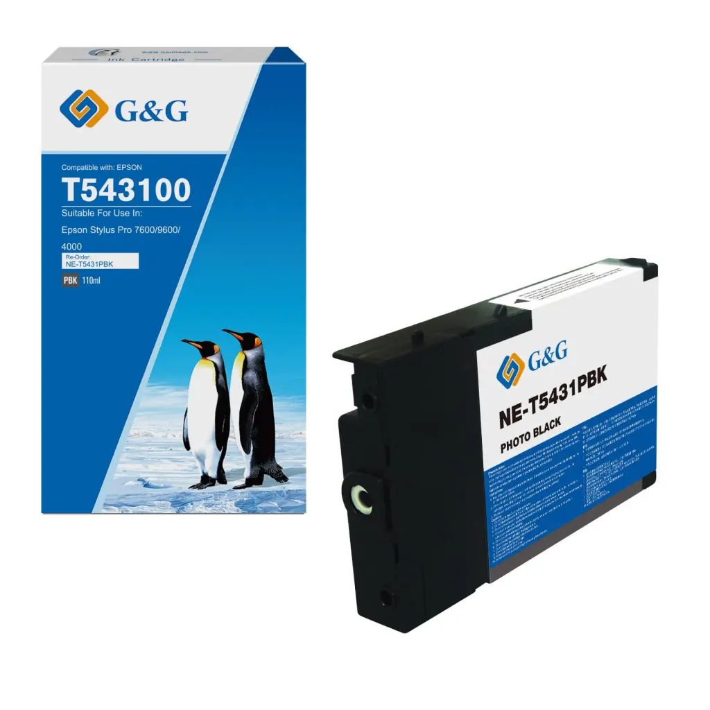 Comp Epson G+G T543100 Photo Black Pigment Ink Cartridge C13T543100