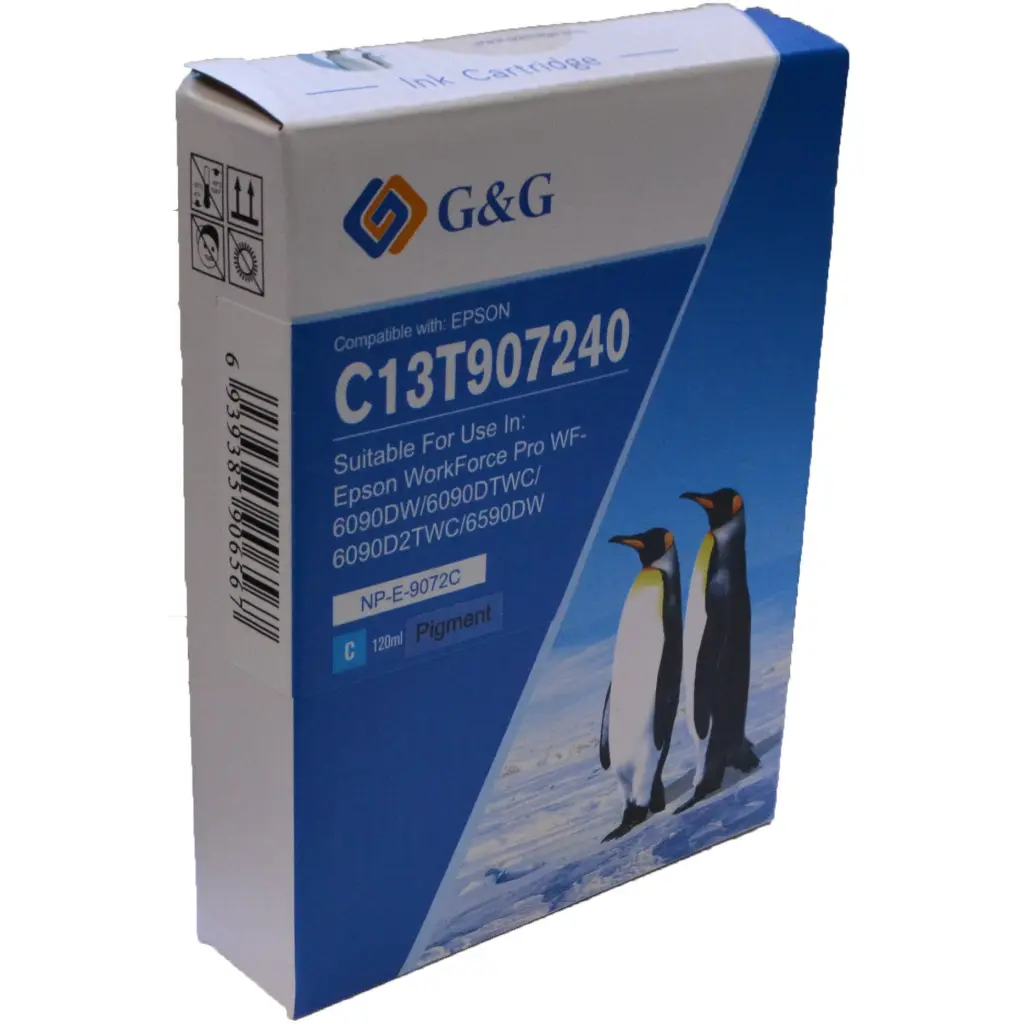 Comp Epson G+G T9072 Extra High Capacity Cyan Ink Ctg C13T907240