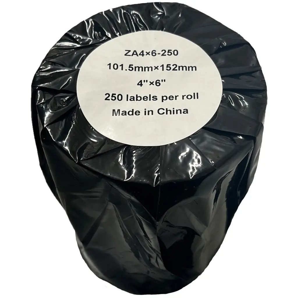 Comp Zebra White Large Shipping Paper Labels Roll 250 pcs (ZA4X6-250)