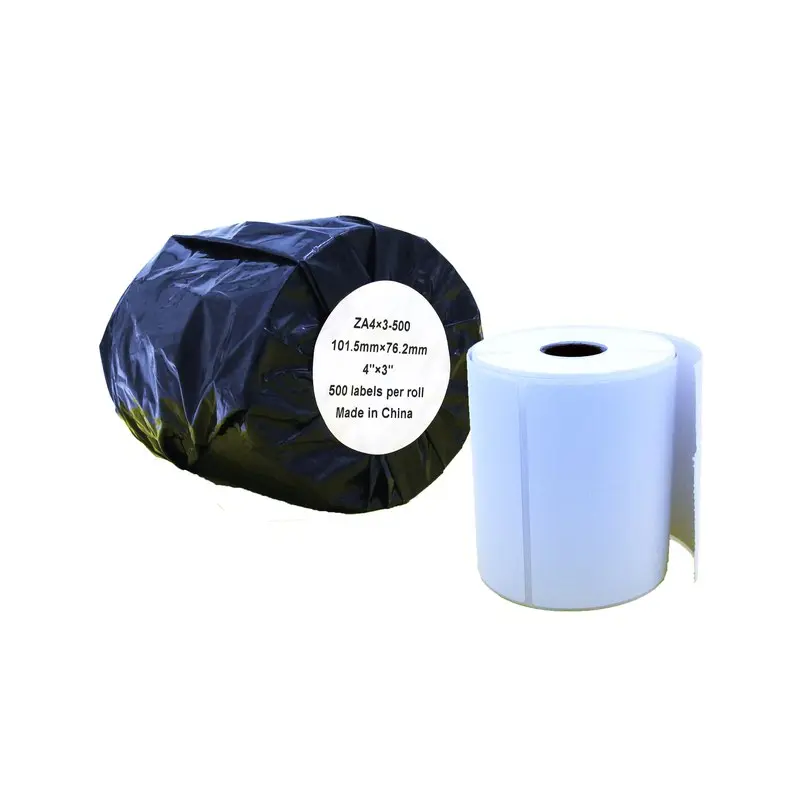 Comp Zebra White Shipping Paper Labels Roll 500 pcs (ZA4X3-500)