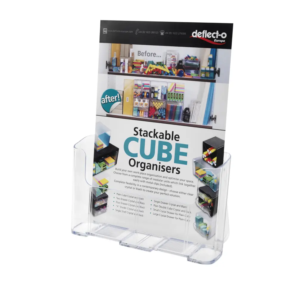 Deflecto A4 Portrait High Back Single Compartment Literature Holder
