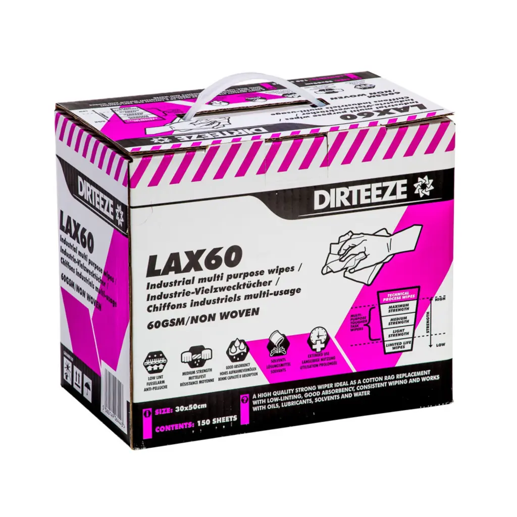 Dirteeze Lax60 Wipes - WHILE STOCK LASTS