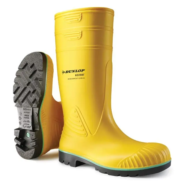 Dunlop Acifort Heavy Duty Full Safety Wellington Boot Yellow 06 (Pair)