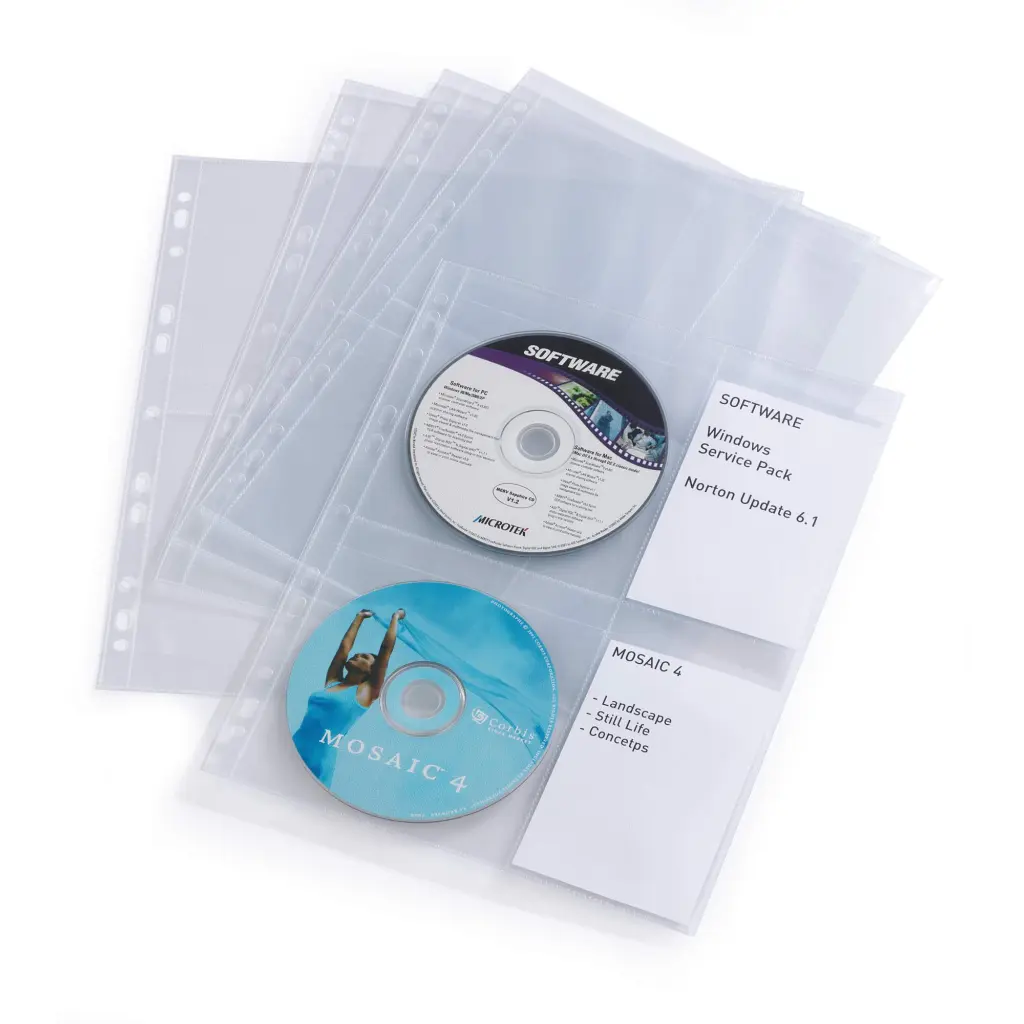 Durable 2 CD/DVD LIGHT Puched Pockets M (10)