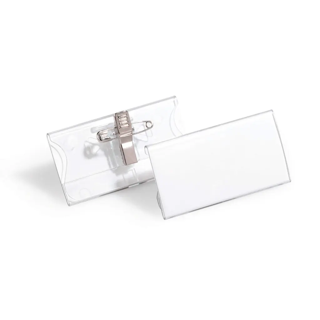 Durable Acrylic Combi Clip Badge 40x76mm (25)