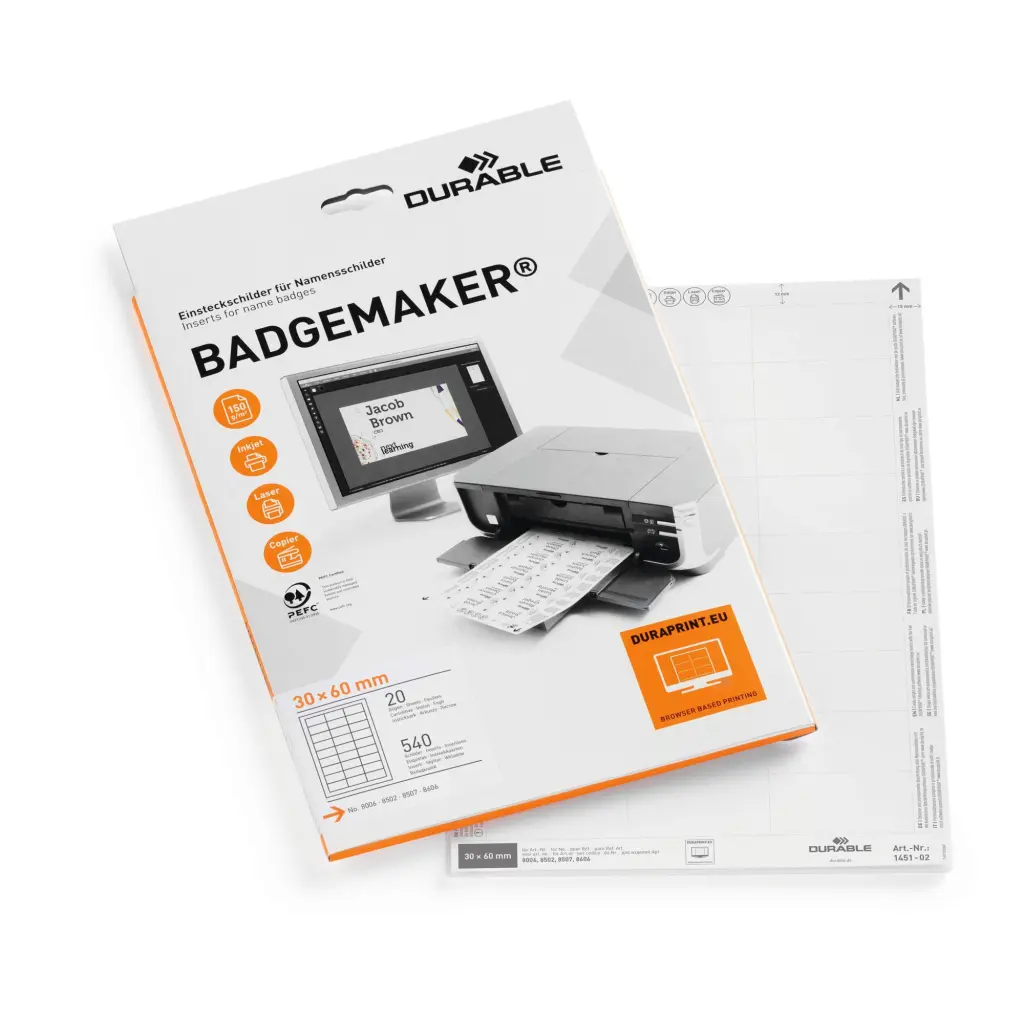 Durable BADGEMAKER Insert 30x60mm (540)