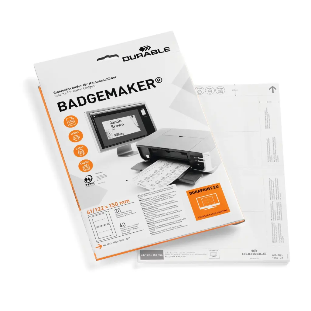 Durable BADGEMAKER Inserts 61x150mm (40)