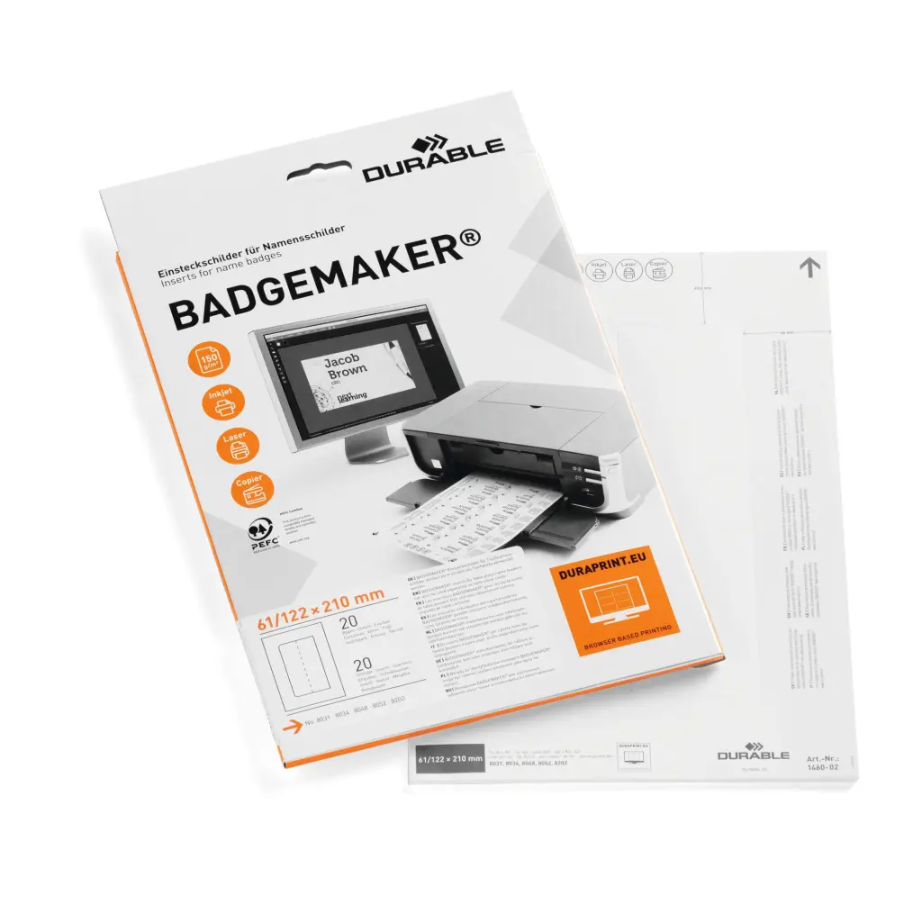Durable BADGEMAKER Inserts 61x210mm (20)
