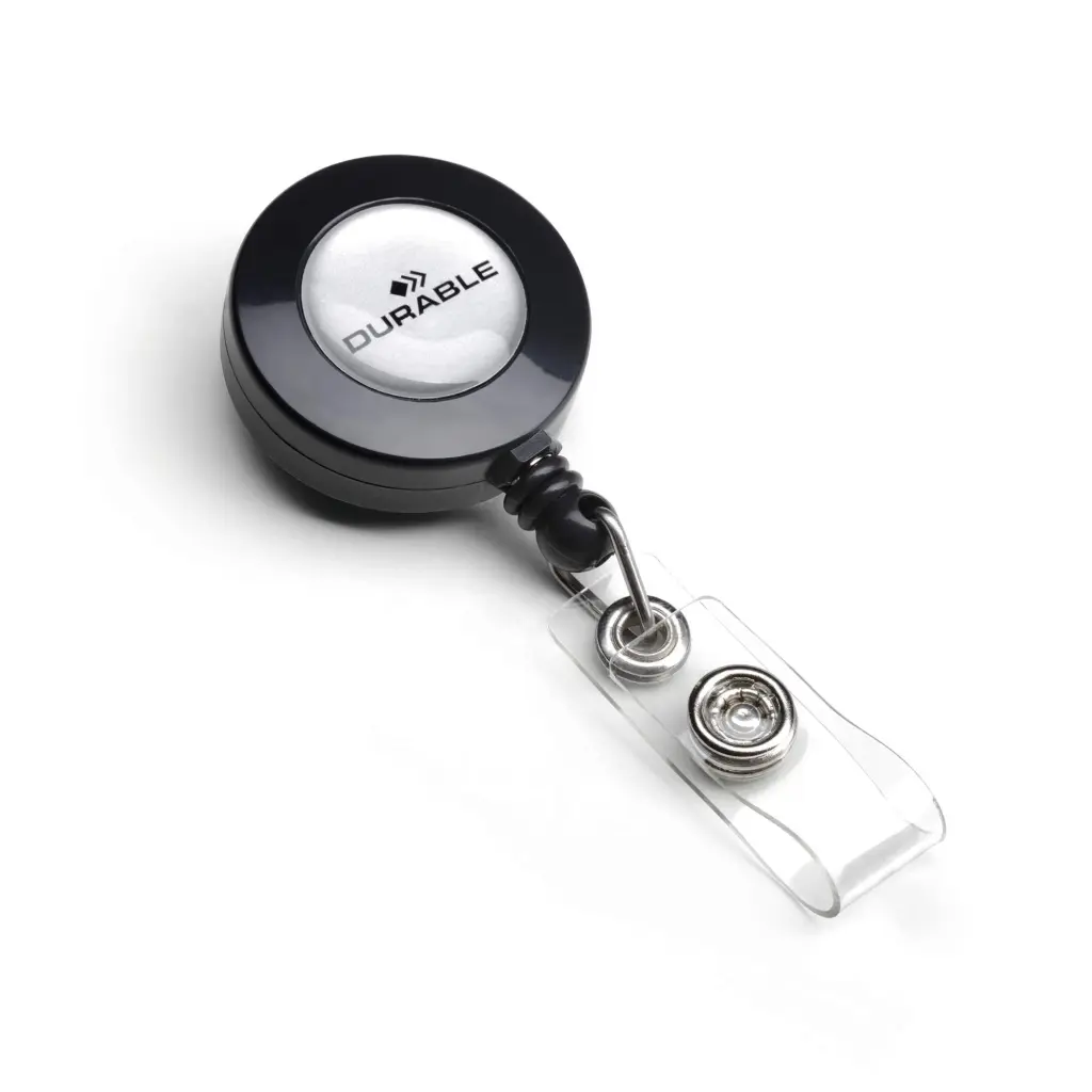 Durable Badge Reel Fastener Charcoal (10)