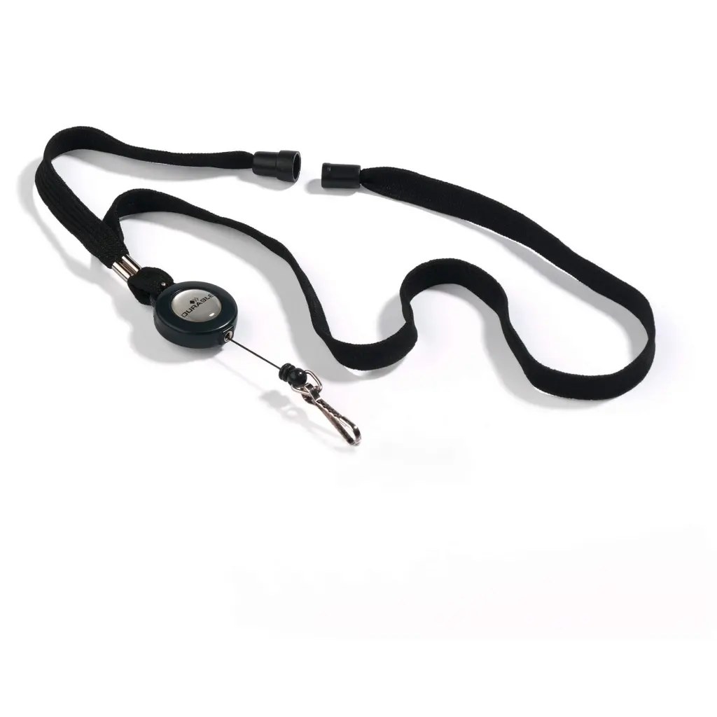 Durable Badge Reel Lanyard Black