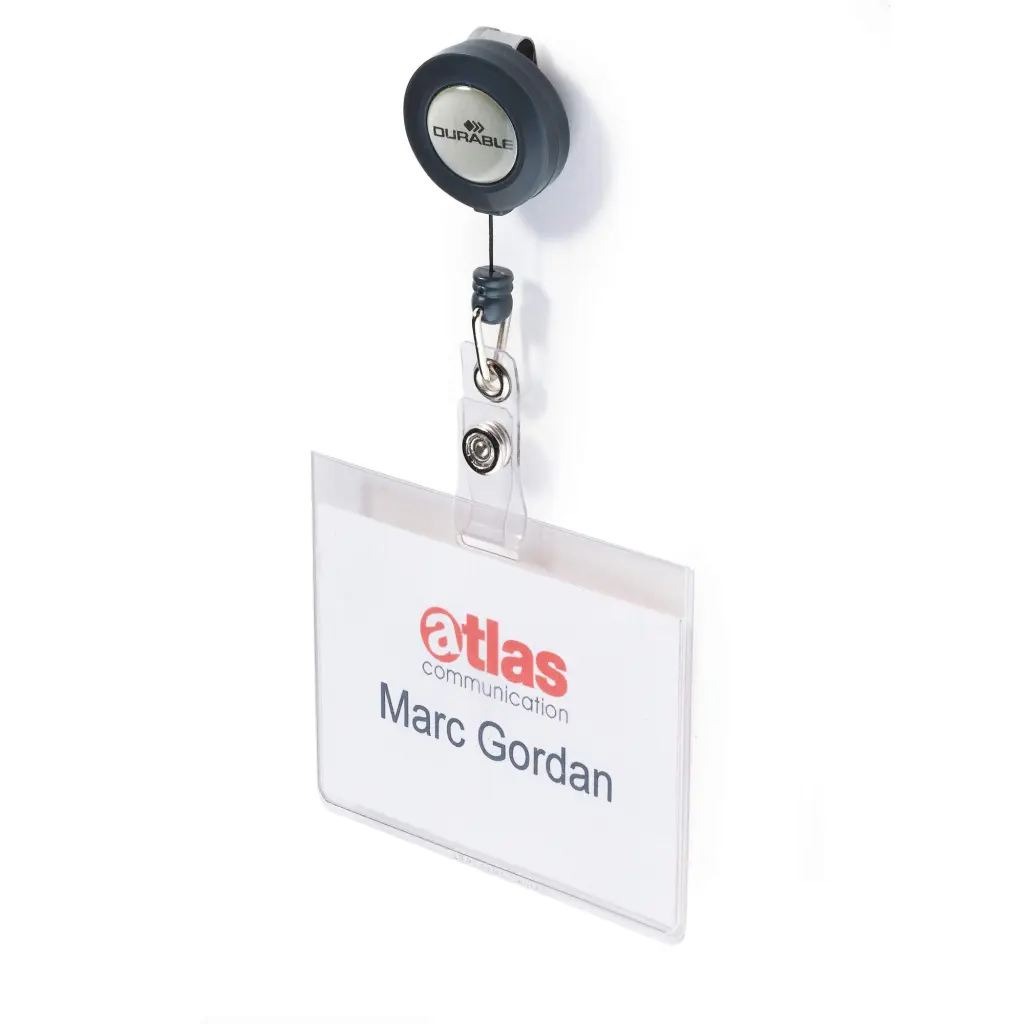 Durable Badge Reel Pass Holder 60x90mm (10)