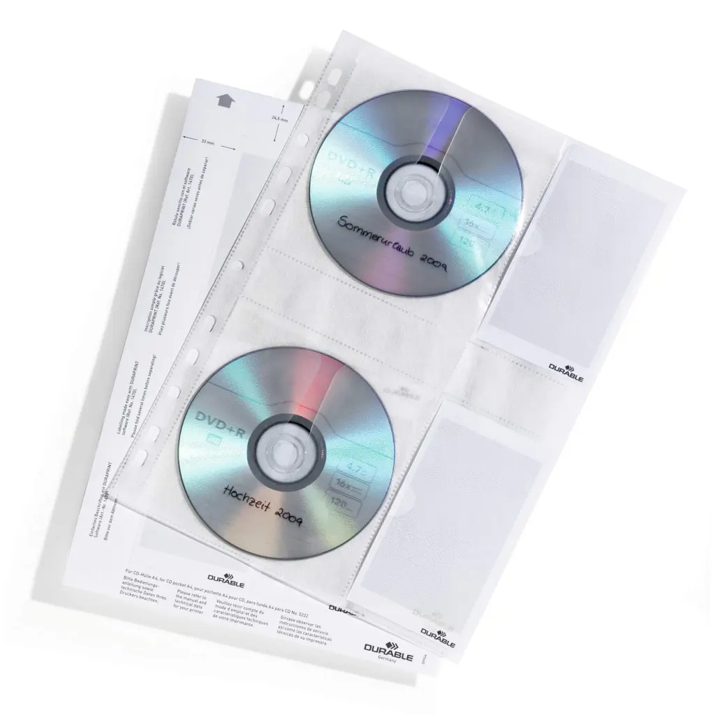 Durable CD/DVD Punched Pockets M (5)
