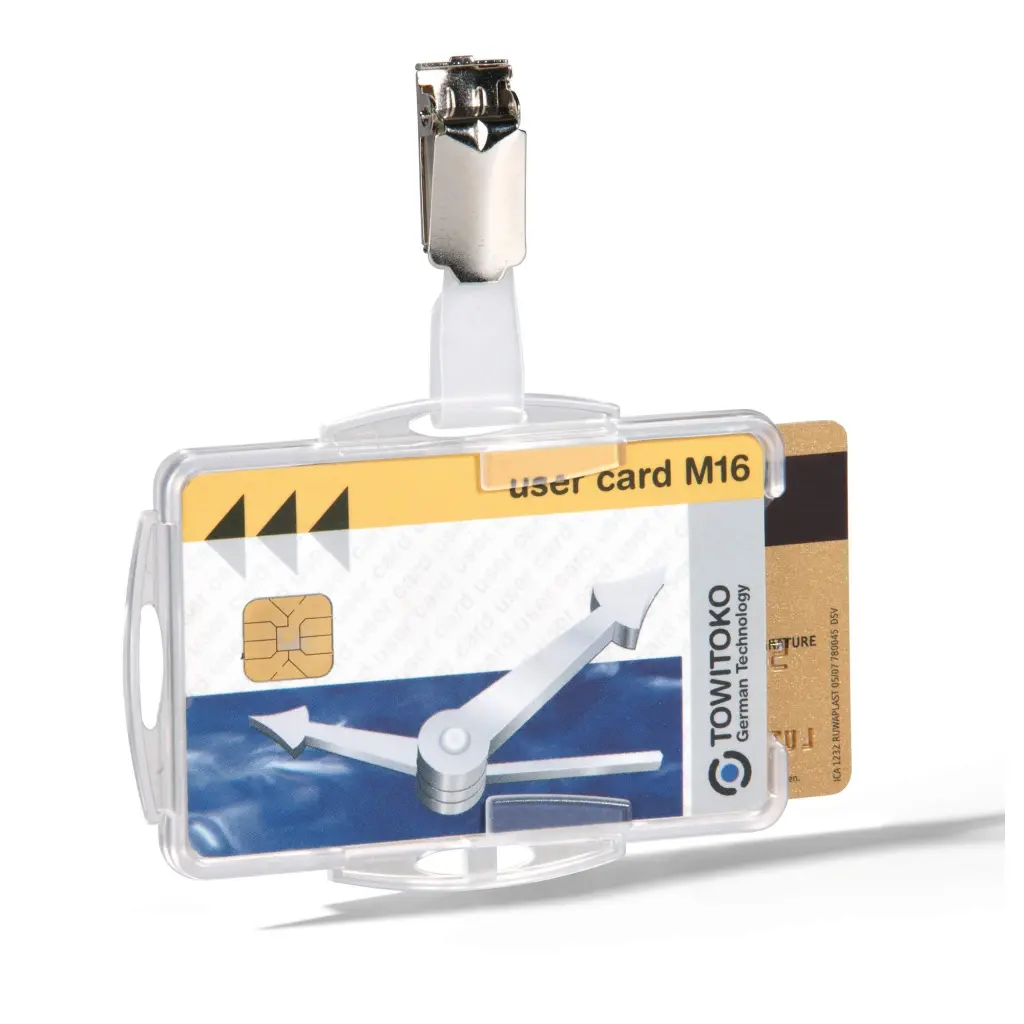 Durable Clip ID Card Holder Clear (25)
