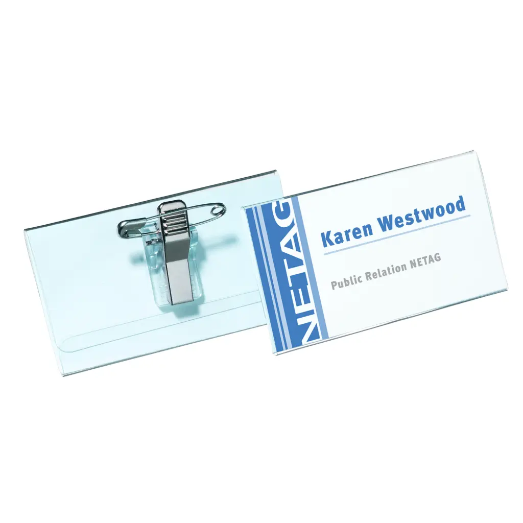 Durable Combi Clip Badge 40x75mm (50)