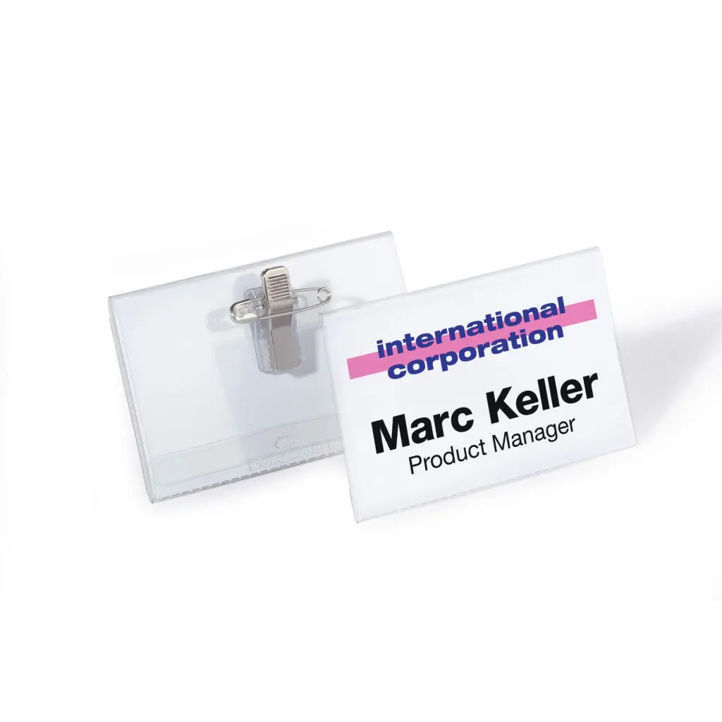Durable Combi Clip Name Badge 40x75mm (50)