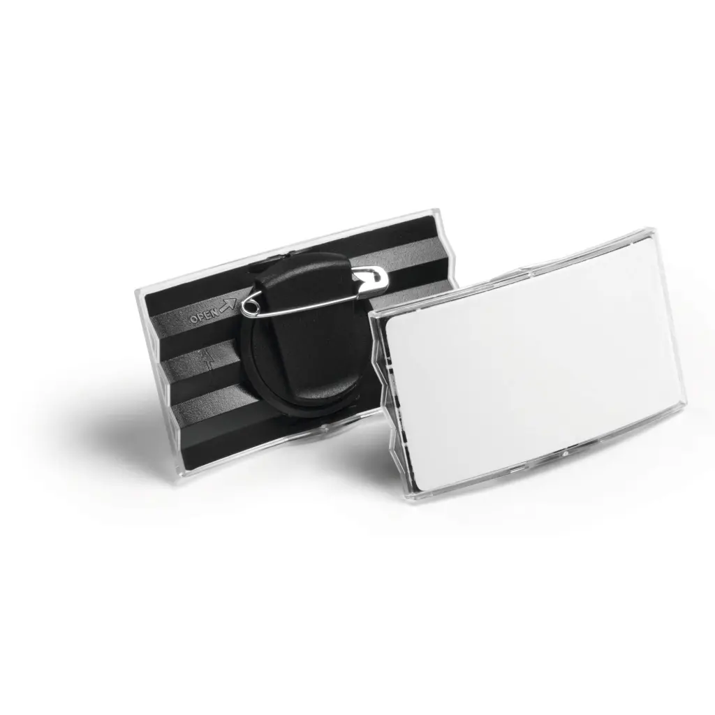 Durable Convex Combi Clip Badge 40x75mm (25)