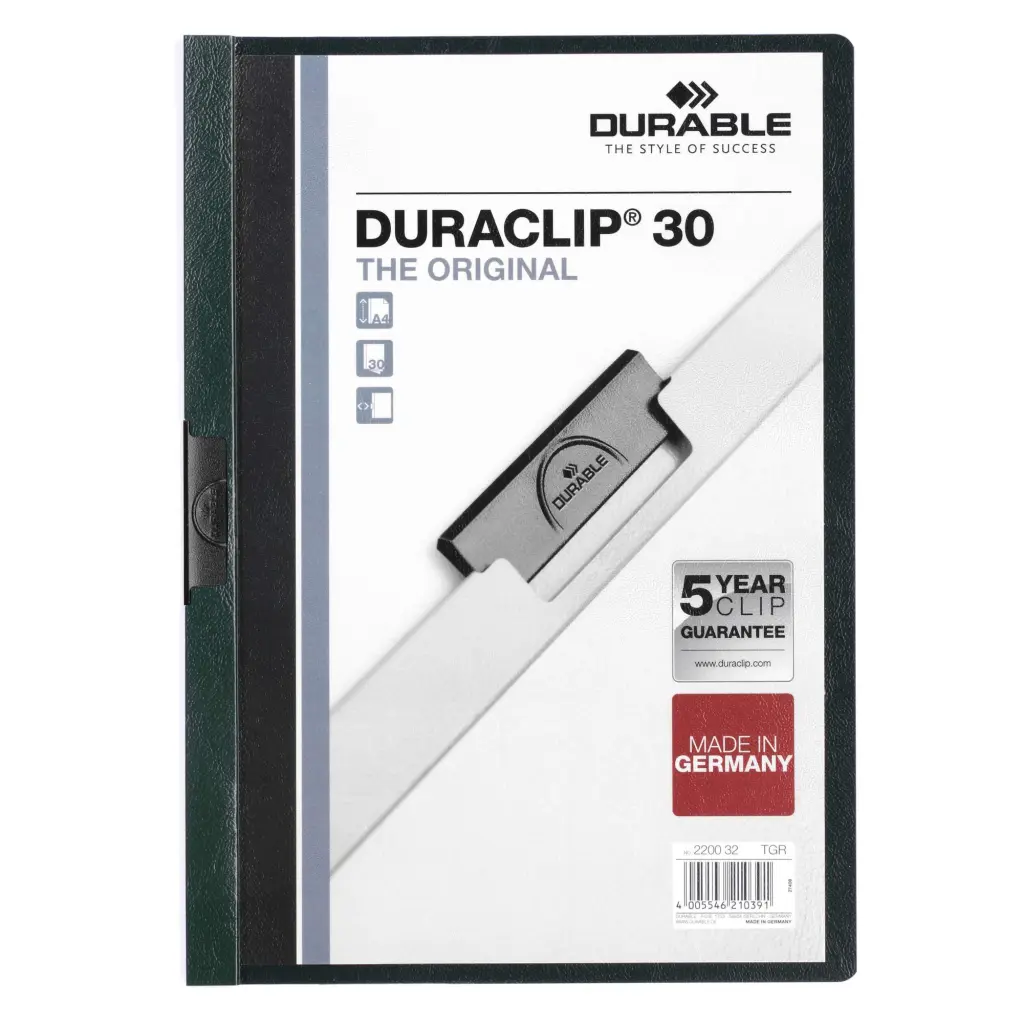 Durable DURACLIP 30 A4 Folder Dark Green (25)