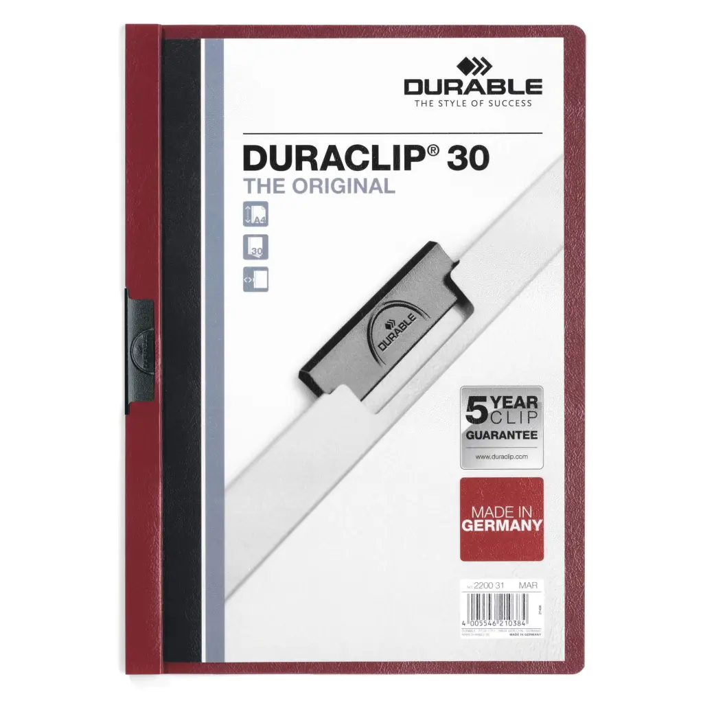 Durable DURACLIP 30 A4 Folder Dark Red (25)