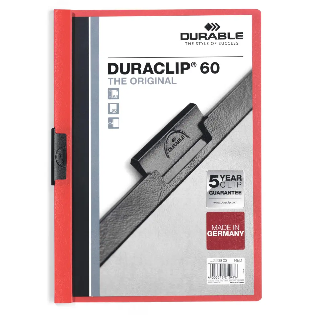 Durable DURACLIP 60 A4 Folder Red (25)