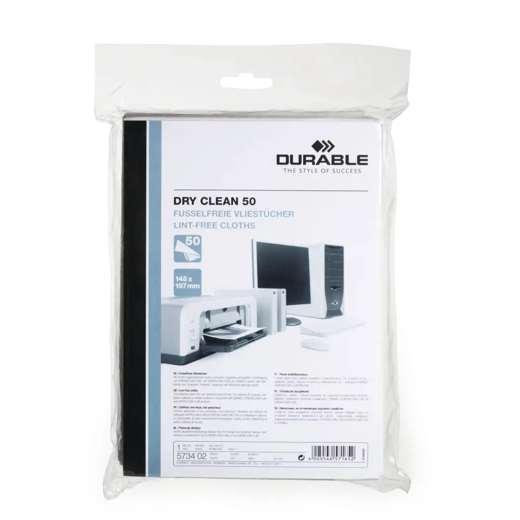 Durable Dry Clean Wipes 50 Sachets (50)