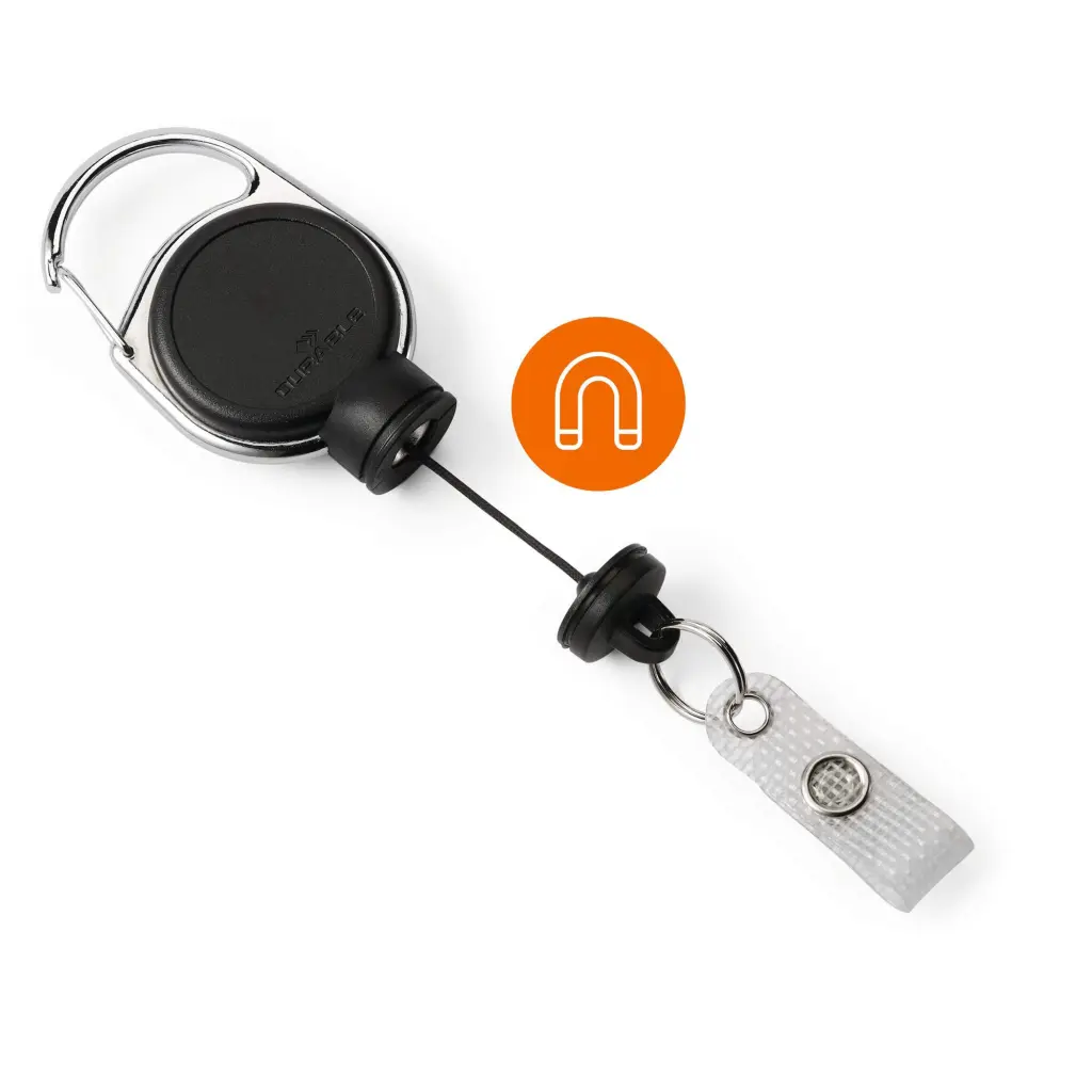 Durable EXTRA STRONG Badge Reel Black